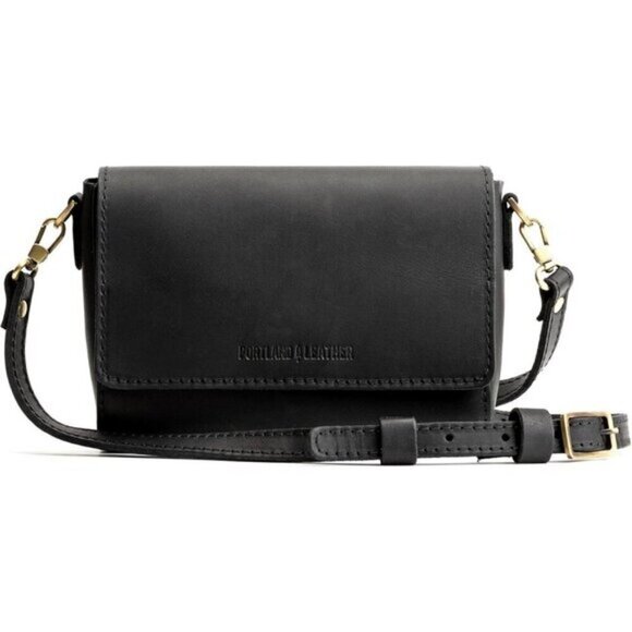 portland leather goods Handbags - ⚡Portland Leather Women Black Handmade Finest Goods Metro Crossbody Bag